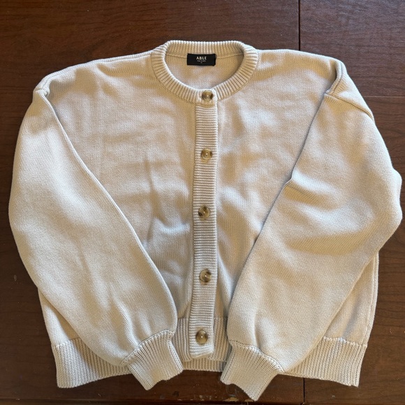 Able Sweaters - Able Cream Knit Sweater